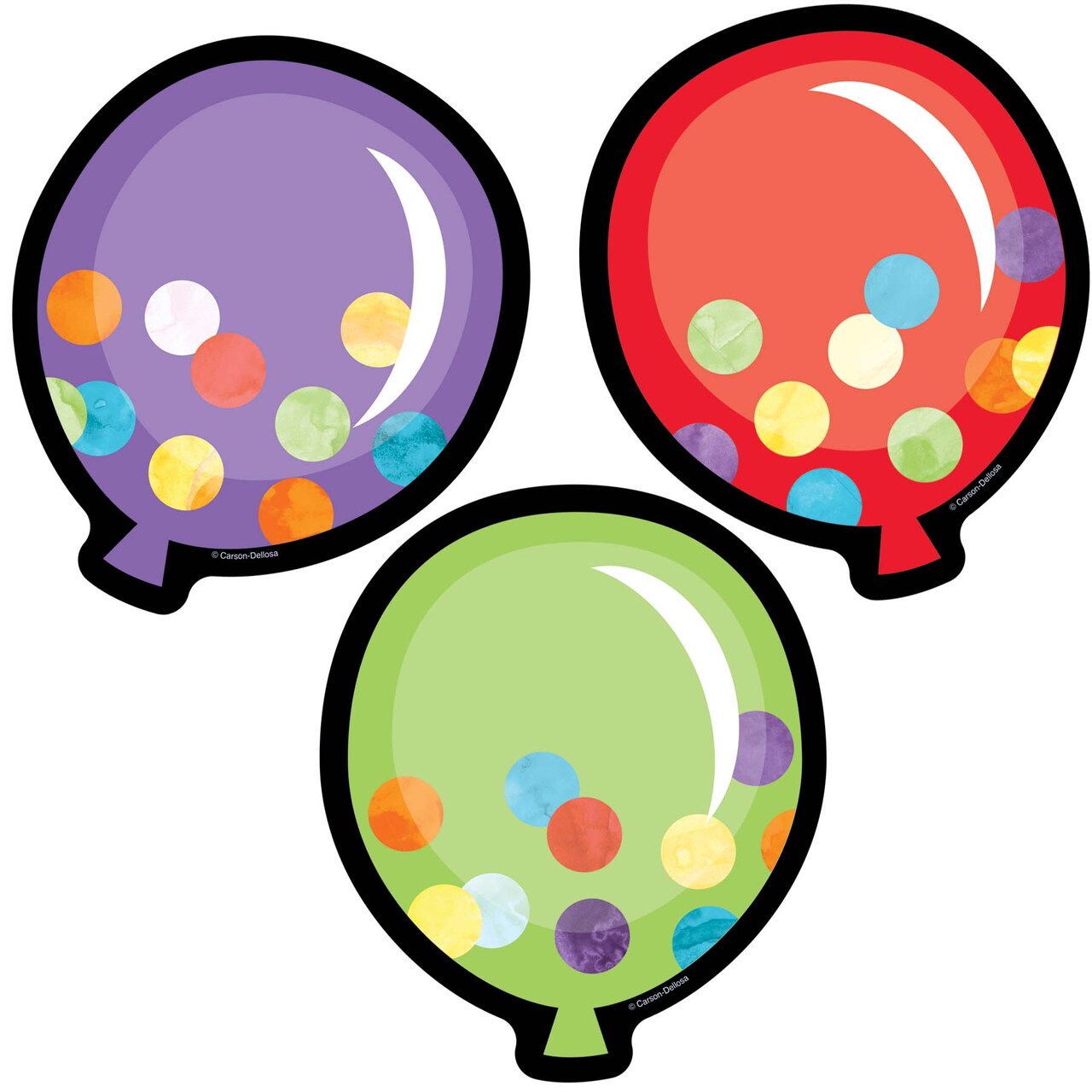Carson Dellosa 36-Piece Celebrate Learning Balloon With Confetti Cutouts, Colorful Cardstock Confetti Happy Birthday Bulletin Board Decorations for Party, Name Tags, Labels, and Classroom Decor